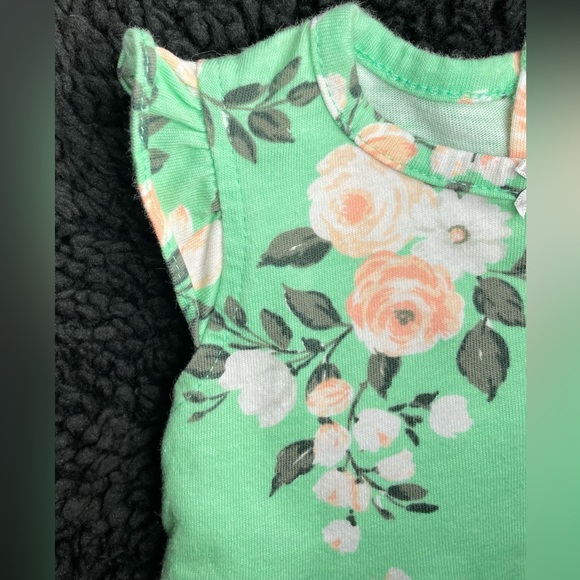 BABY GIRL GREEN FLORAL DRESS | 3 MONTHS - Picture 2 of 6